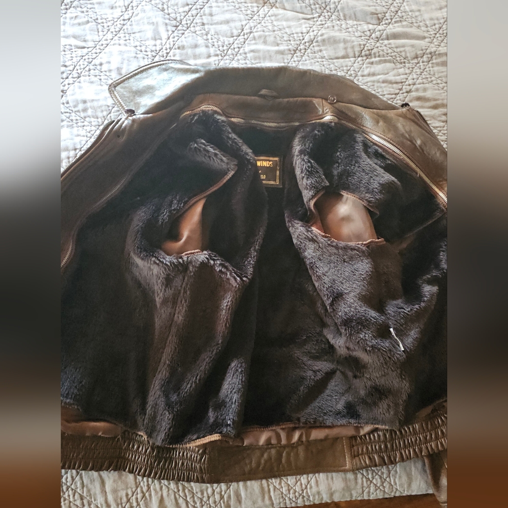 Real Leather Bomber Jacket - Tailwinds by Raffaelo - Picture 4 of 5